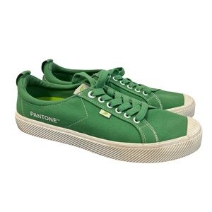 Cariuma OCA Low Pantone Greenbriar Canvas Contrast Thread Sneaker Size Men's 9.5